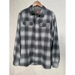 Swiss Tech Shirt Adult XL Black Grey Plaid Performance Stretch Outdoors Workwear